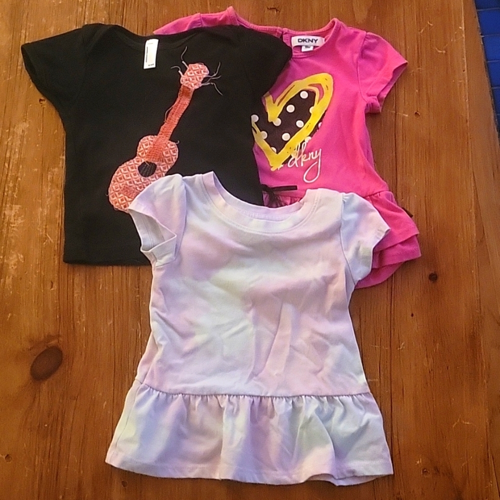 Bundle of 3 girl's t-shirts size 12-18m, various brands